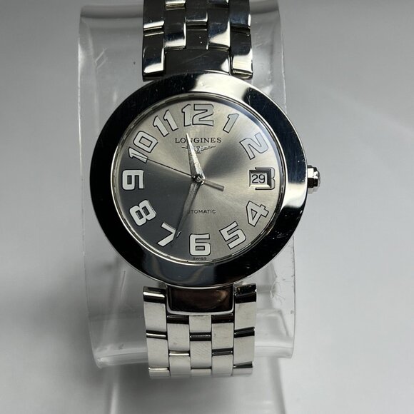Longines Stainless Steel Silver Tone 37mm Automatic Men’s Date Watch On Bracelet - Picture 2 of 11